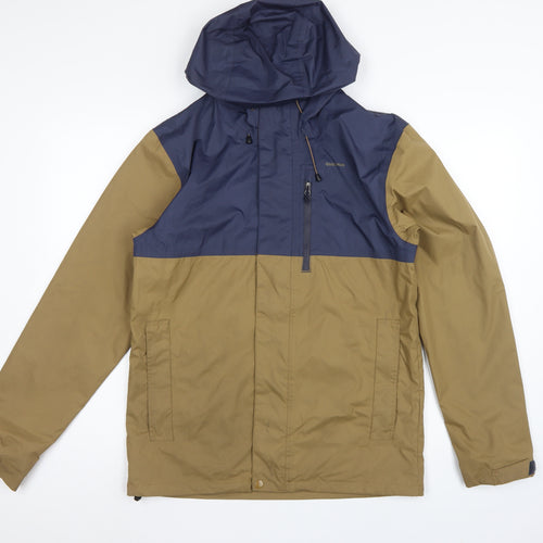 Quechua Men’s Navy Khaki S Hooded Waterproof Hiking Anorak Jacket
