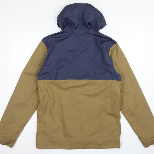 Quechua Men’s Navy Khaki S Hooded Waterproof Hiking Anorak Jacket