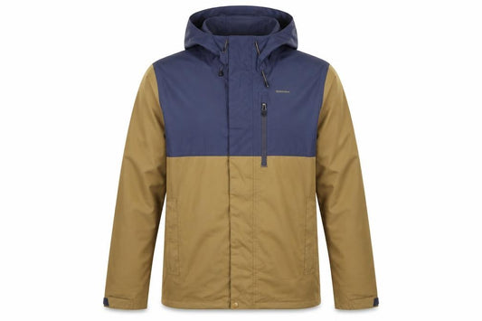 Quechua Men’s Navy Khaki S Hooded Waterproof Hiking Anorak Jacket