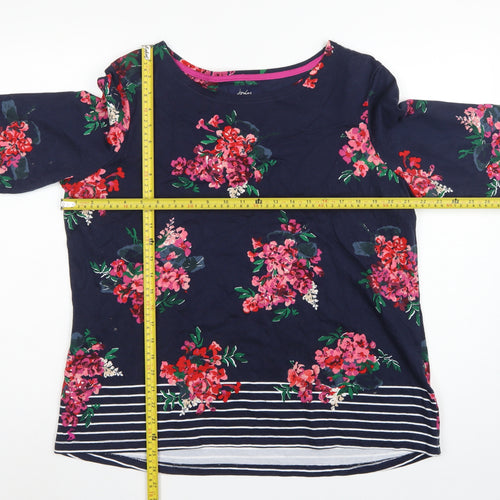 Joules Women’s Blue UK 18 Basic Floral Stripe Long Sleeve T-Shirt
