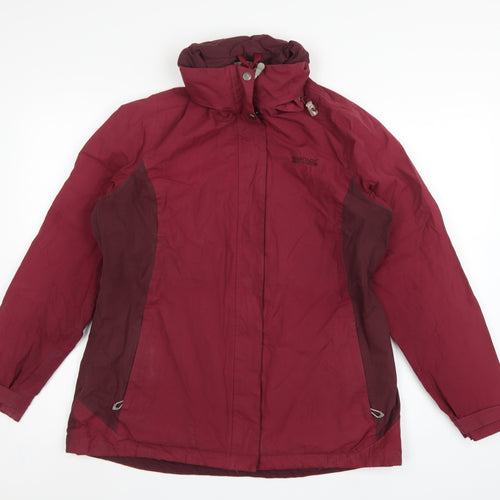 Regatta Women’s Red UK 16 Hooded Waterproof Rain Jacket Hydrofort