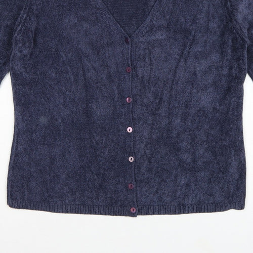 Marks and Spencer Women’s Blue V-Neck Button Cardigan UK 16