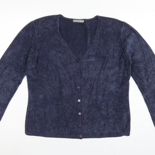 Marks and Spencer Women’s Blue V-Neck Button Cardigan UK 16