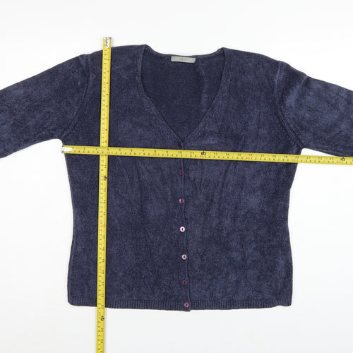 Marks and Spencer Women’s Blue V-Neck Button Cardigan UK 16