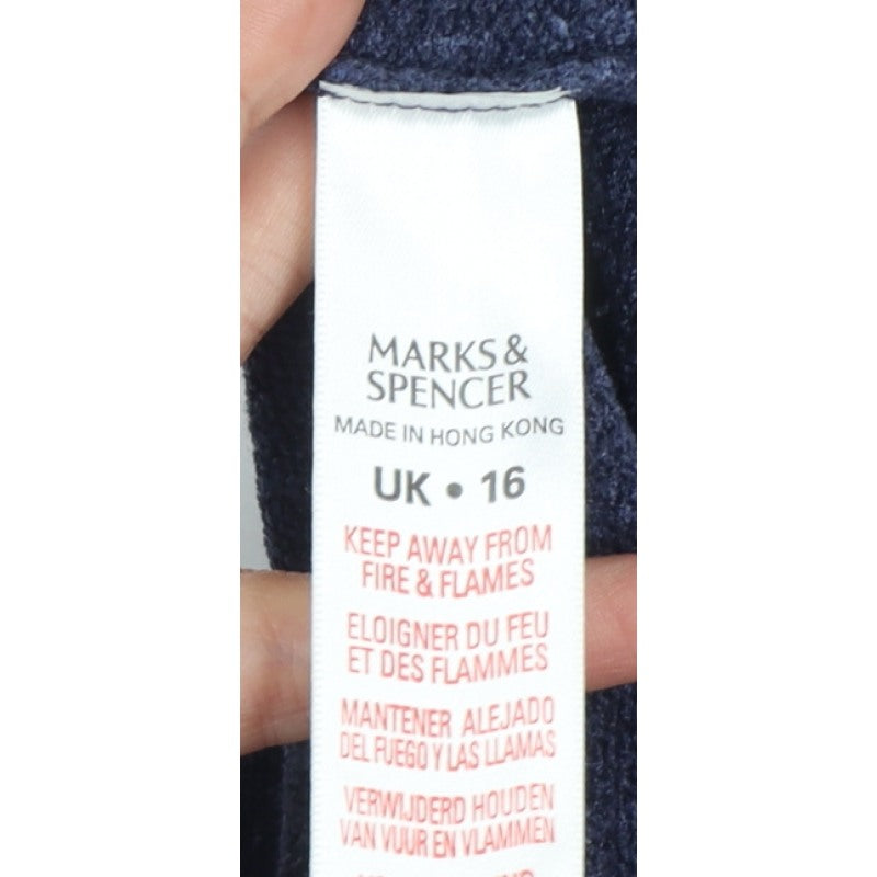 Marks and Spencer Women’s Blue V-Neck Button Cardigan UK 16