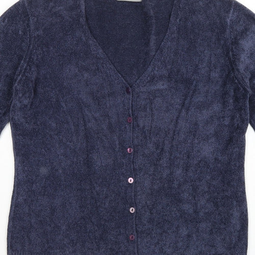 Marks and Spencer Women’s Blue V-Neck Button Cardigan UK 16