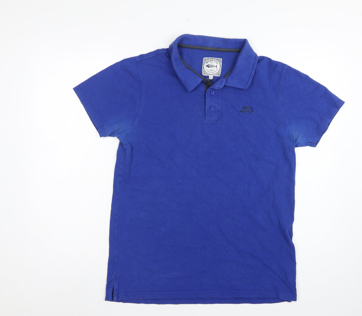 Weird Fish Men's Blue M Organic Cotton Logo Short Sleeve Polo Shirt