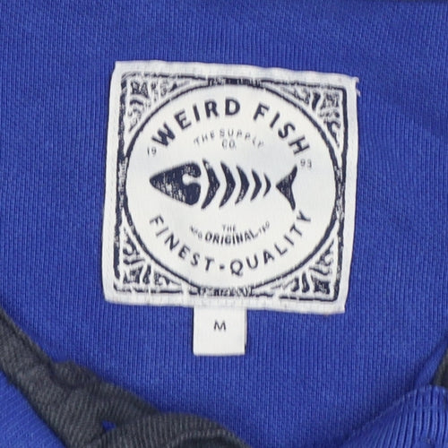 Weird Fish Men's Blue M Organic Cotton Logo Short Sleeve Polo Shirt