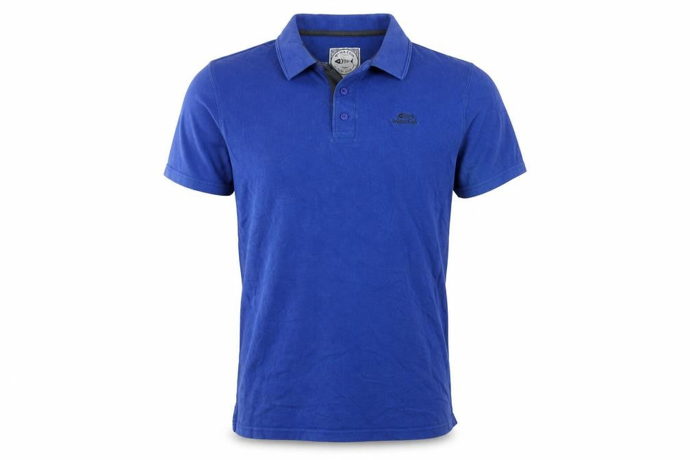 Weird Fish Men's Blue M Organic Cotton Logo Short Sleeve Polo Shirt