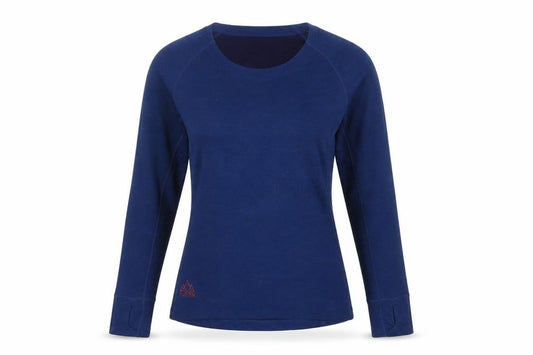 Fjern Women Blue M Merino Blend Raglan Long Sleeve Activewear Top