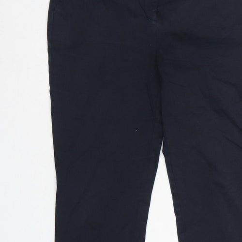 Reiss Women’s Navy Blue UK 12 Slim Straight Chino Tailored Trousers