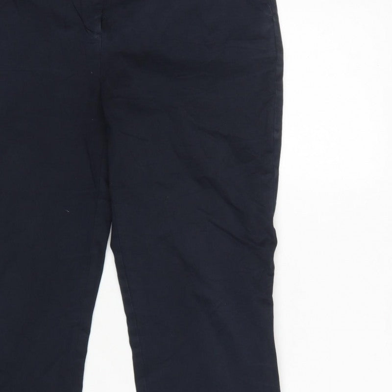 Reiss Women’s Navy Blue UK 12 Slim Straight Chino Tailored Trousers