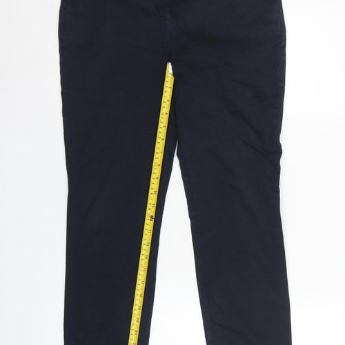 Reiss Women’s Navy Blue UK 12 Slim Straight Chino Tailored Trousers