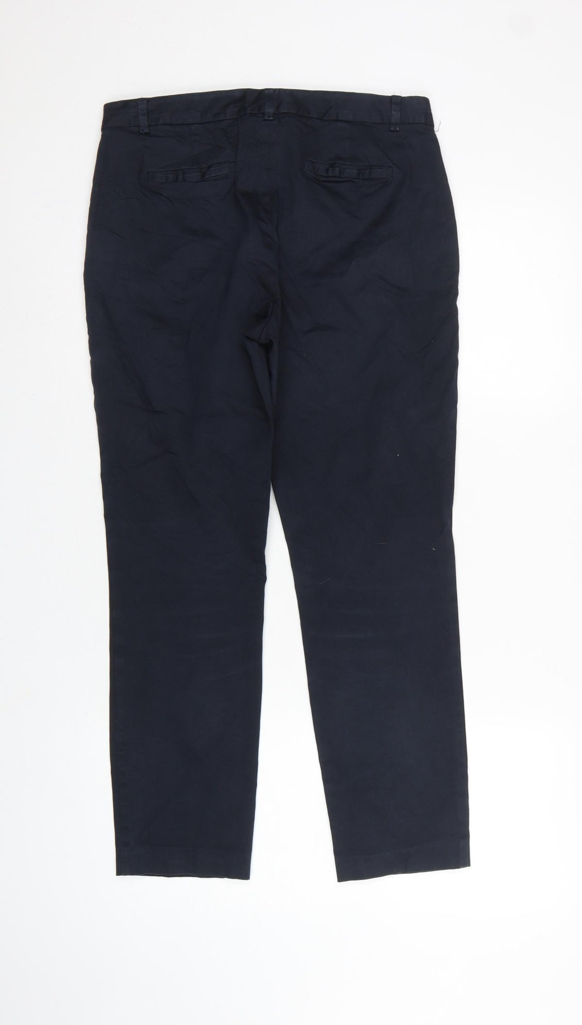 Reiss Women’s Navy Blue UK 12 Slim Straight Chino Tailored Trousers