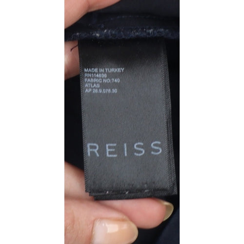 Reiss Women’s Navy Blue UK 12 Slim Straight Chino Tailored Trousers