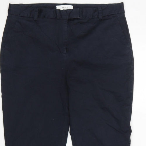 Reiss Women’s Navy Blue UK 12 Slim Straight Chino Tailored Trousers