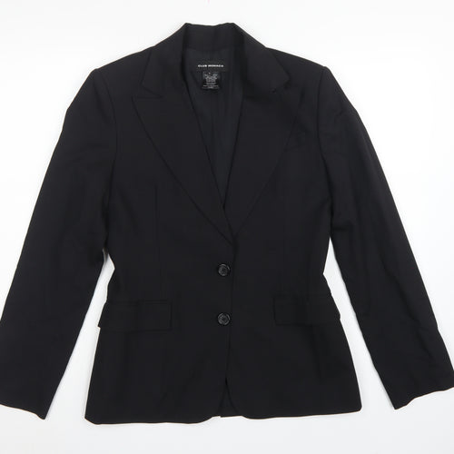 Club Monaco Women’s Black Size 8 Wool Blend Tailored Blazer Jacket