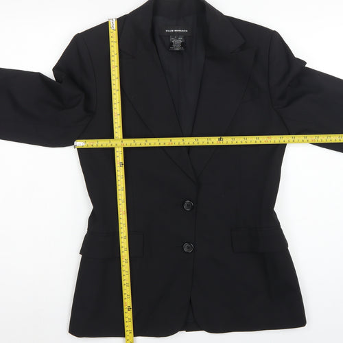 Club Monaco Women’s Black Size 8 Wool Blend Tailored Blazer Jacket