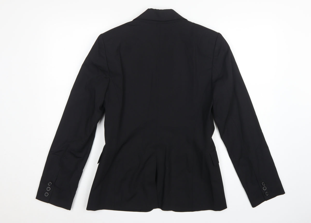 Club Monaco Women’s Black Size 8 Wool Blend Tailored Blazer Jacket