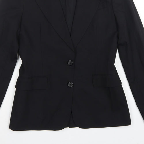 Club Monaco Women’s Black Size 8 Wool Blend Tailored Blazer Jacket