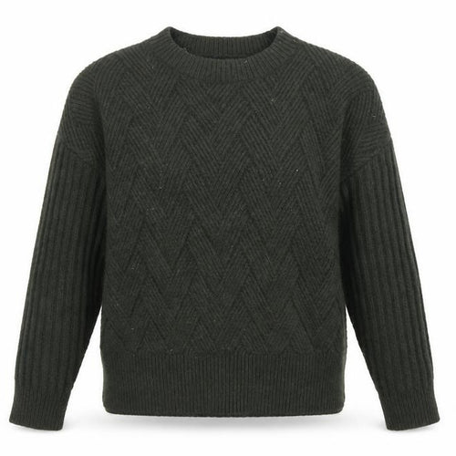 Marks and Spencer Women Green L Chunky Knit Crew Neck Jumper