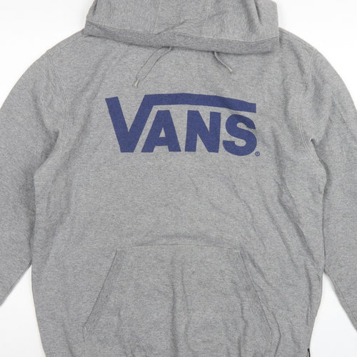 Vans Men’s Grey Large Pullover Hoodie Logo Graphic Fleece Skate