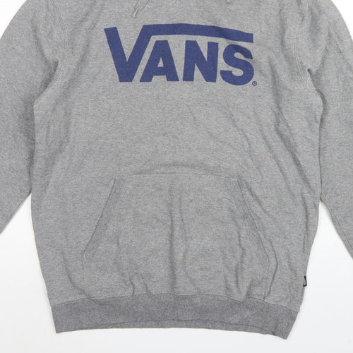 Vans Men’s Grey Large Pullover Hoodie Logo Graphic Fleece Skate