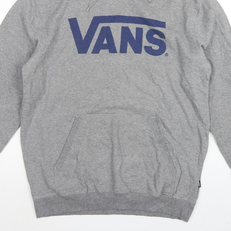Vans Men’s Grey Large Pullover Hoodie Logo Graphic Fleece Skate