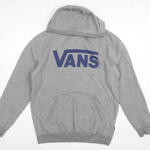 Vans Men’s Grey Large Pullover Hoodie Logo Graphic Fleece Skate