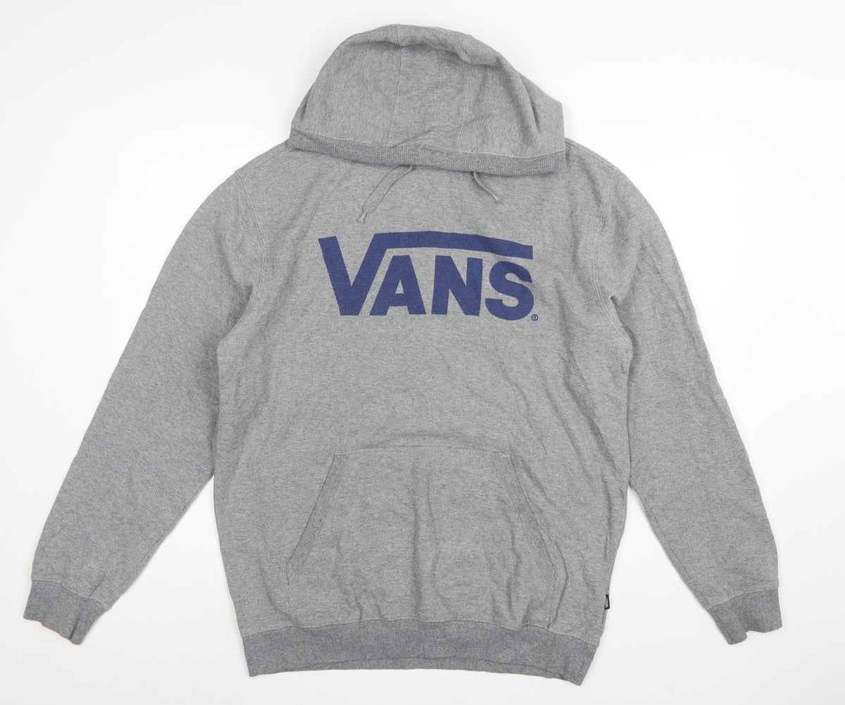 Vans Men’s Grey Large Pullover Hoodie Logo Graphic Fleece Skate