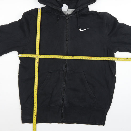 Nike Men Black L Full Zip Hooded Logo Hoodie