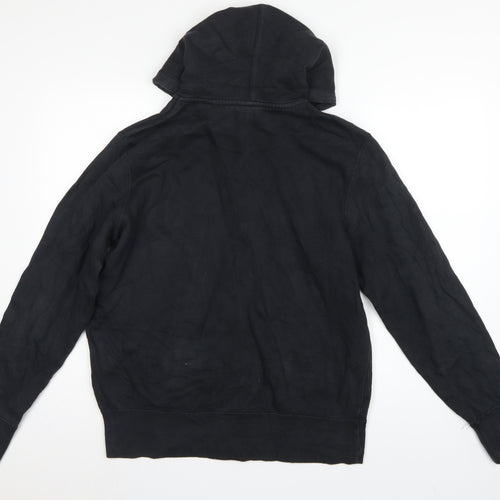 Nike Men Black L Full Zip Hooded Logo Hoodie