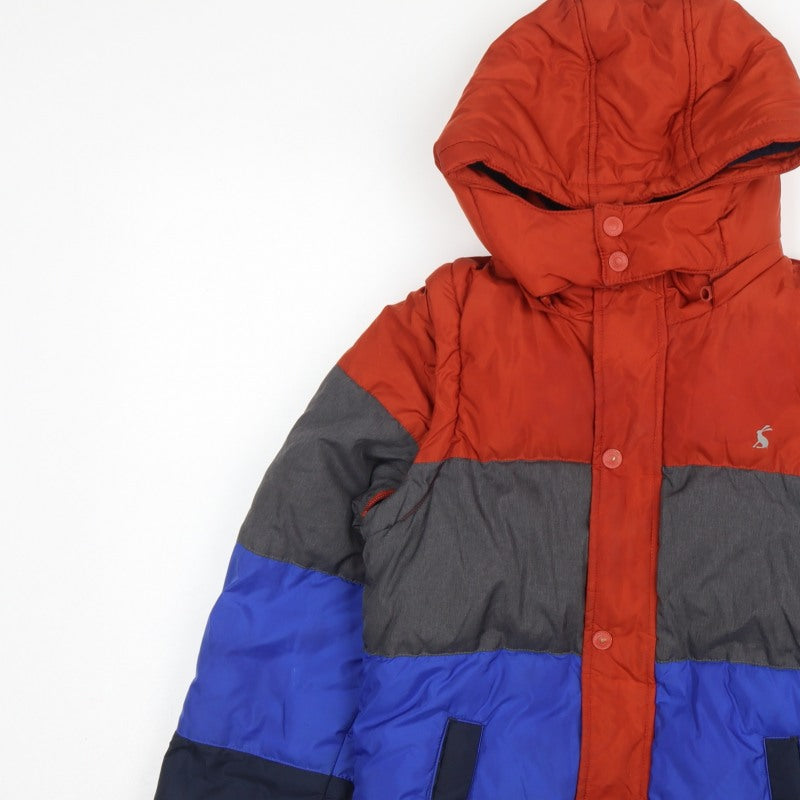 Additional view of Joules boys’ multicoloured 11 years colourblock hooded puffer jacket