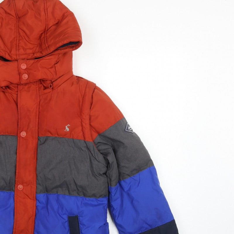 Additional view of Joules boys’ multicoloured 11 years colourblock hooded puffer jacket