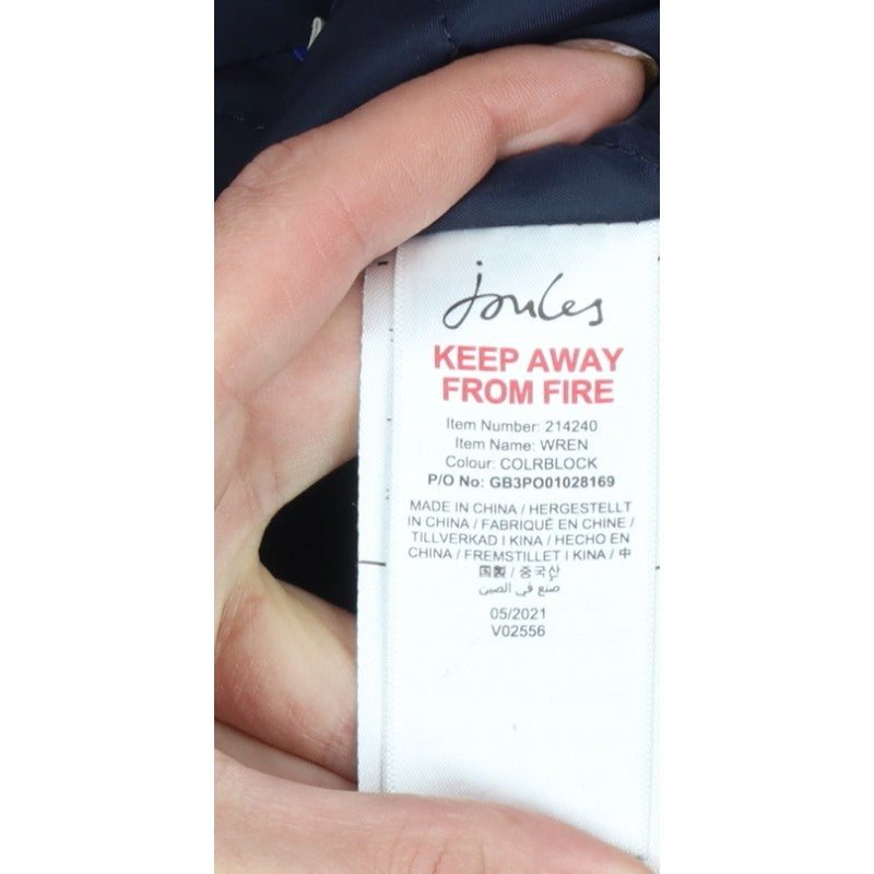 Additional view of Joules boys’ multicoloured 11 years colourblock hooded puffer jacket