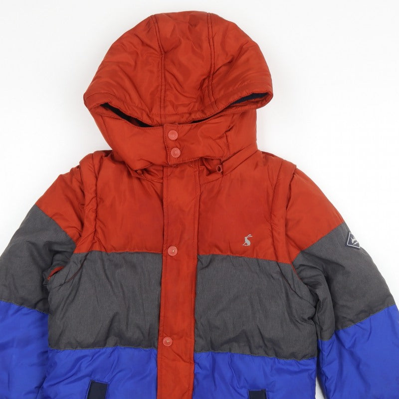 Additional view of Joules boys’ multicoloured 11 years colourblock hooded puffer jacket