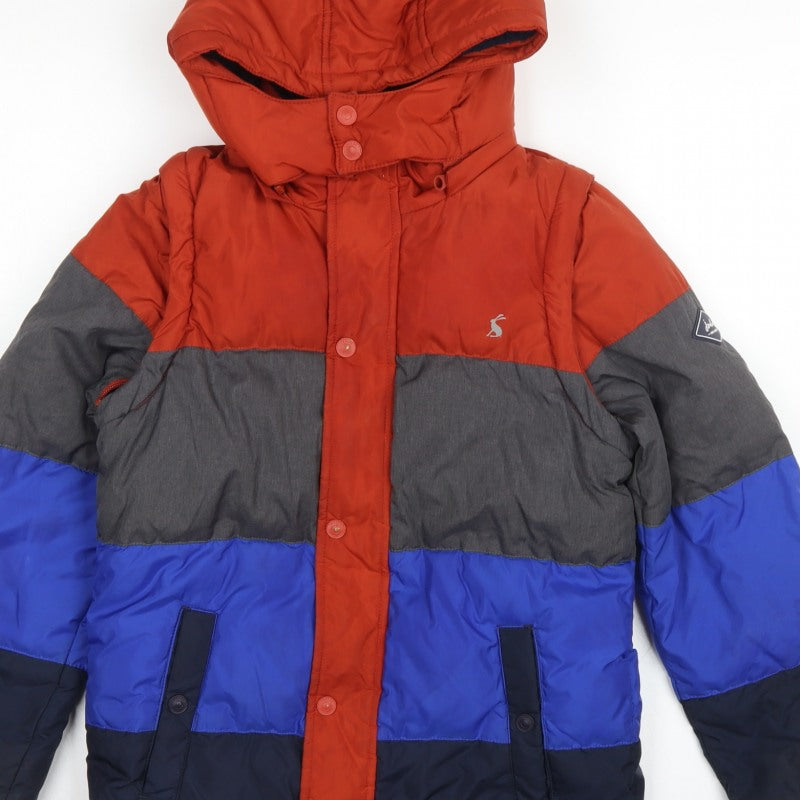 Additional view of Joules boys’ multicoloured 11 years colourblock hooded puffer jacket