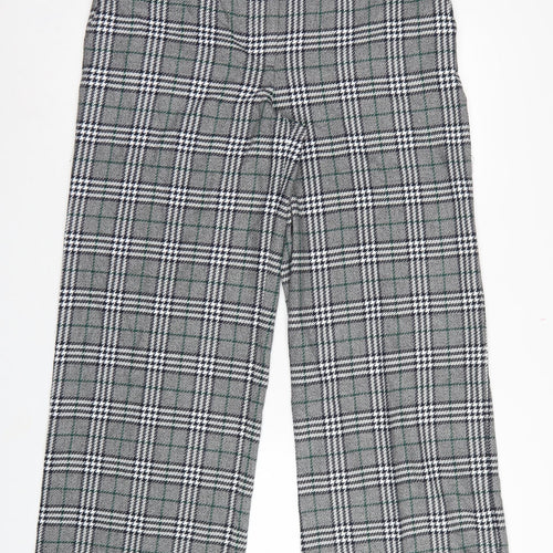Marks and Spencer Women Grey Check UK 14 Regular Straight Trousers