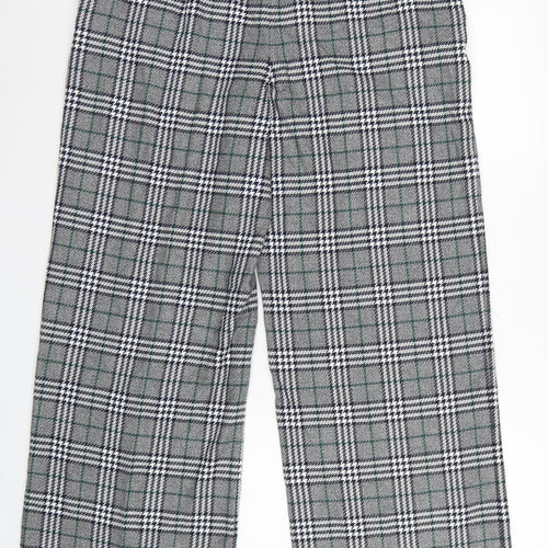 Marks and Spencer Women Grey Check UK 14 Regular Straight Trousers
