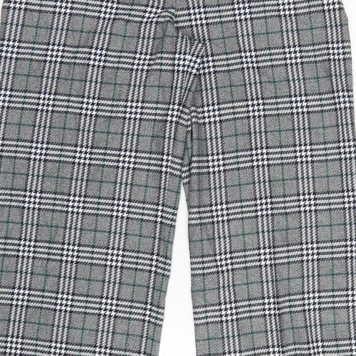 Marks and Spencer Women Grey Check UK 14 Regular Straight Trousers
