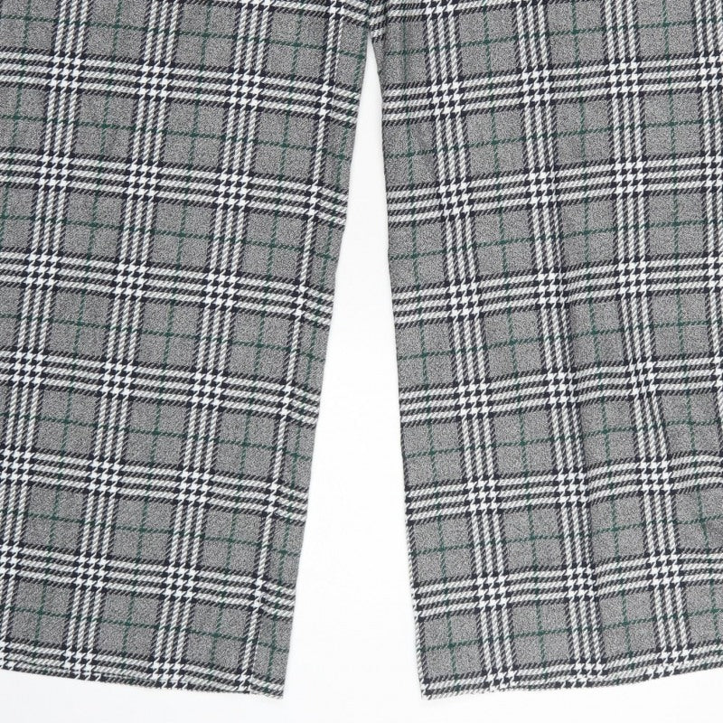 Marks and Spencer Women Grey Check UK 14 Regular Straight Trousers