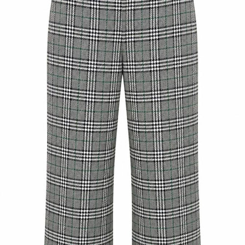 Marks and Spencer Women Grey Check UK 14 Regular Straight Trousers