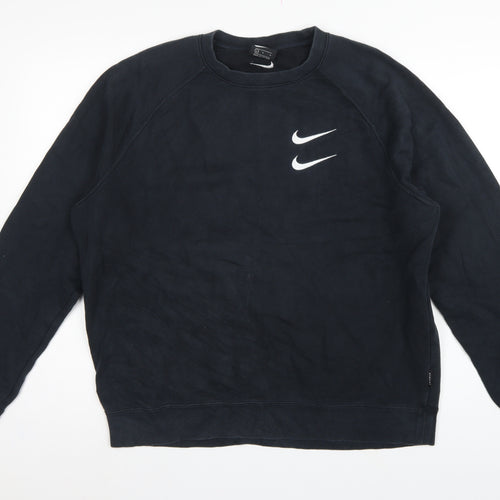 Nike Men’s Black L Pullover Sweatshirt Graphic Print Sports Logo