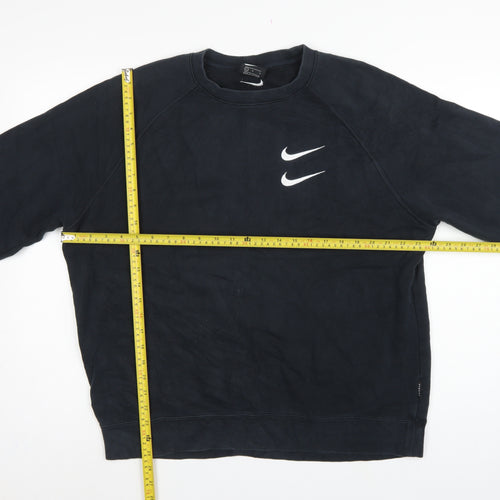 Nike Men’s Black L Pullover Sweatshirt Graphic Print Sports Logo