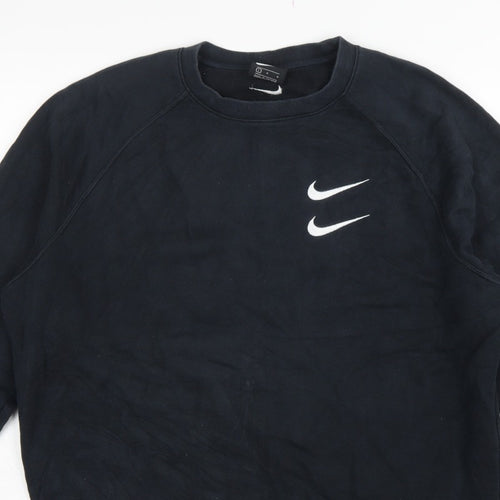 Nike Men’s Black L Pullover Sweatshirt Graphic Print Sports Logo
