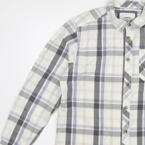 Weird Fish Men's Multicoloured Plaid Cotton Button-Up Shirt L