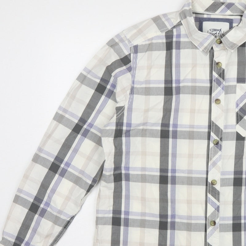 Weird Fish Men's Multicoloured Plaid Cotton Button-Up Shirt L