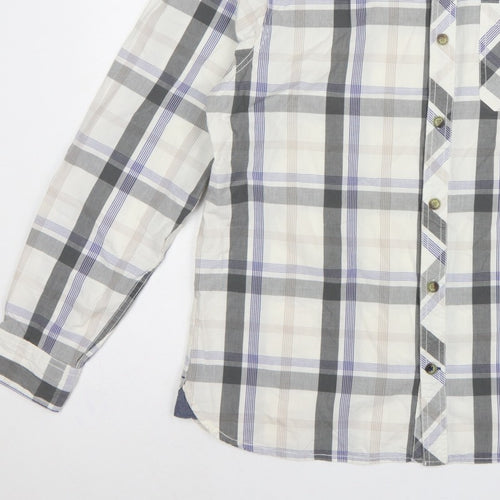 Weird Fish Men's Multicoloured Plaid Cotton Button-Up Shirt L