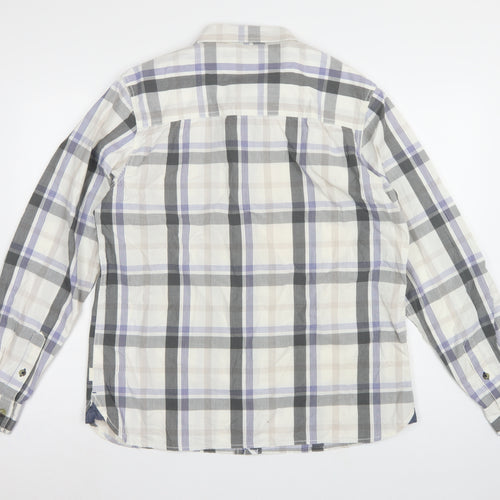 Weird Fish Men's Multicoloured Plaid Cotton Button-Up Shirt L