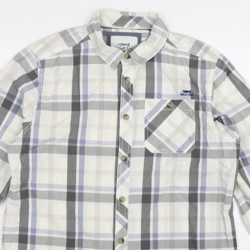 Weird Fish Men's Multicoloured Plaid Cotton Button-Up Shirt L